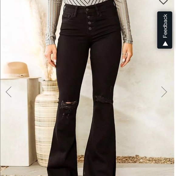 Vici Bella flare denim, black 🖤 - Picture 2 of 7